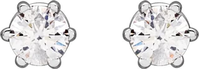 Round 6-Prong Stud Earrings, view 3