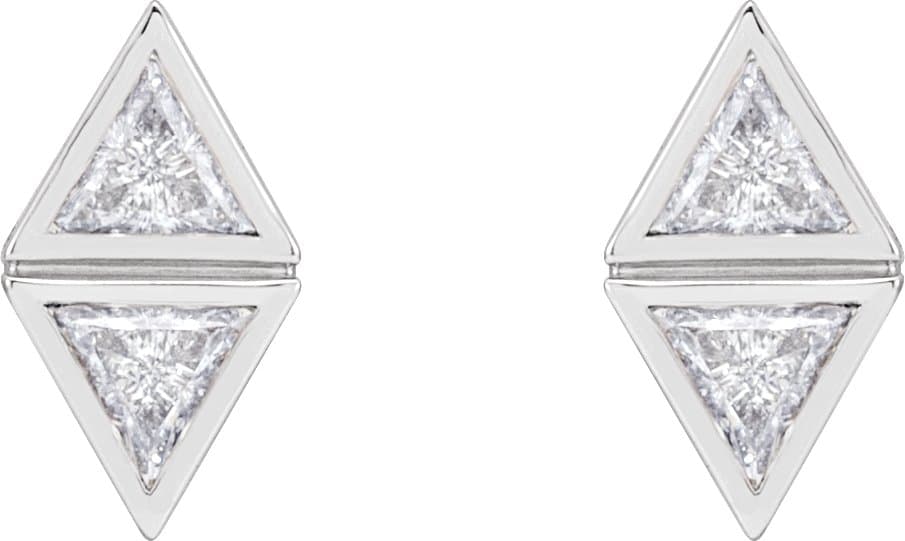 Two-Stone Bezel-Set Earrings view 2