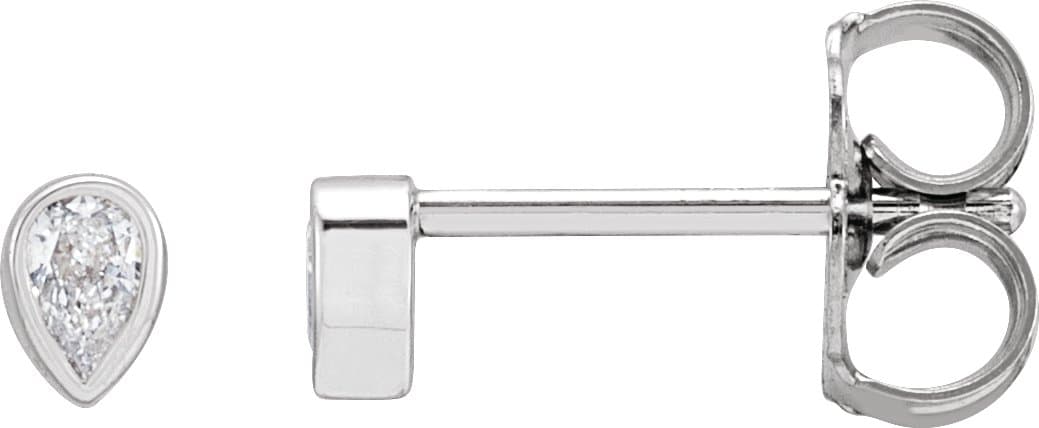 14K Rose .05 CT Lab-Grown Diamond Bezel-Set Earring
