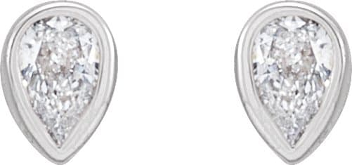 Pear Bezel-Set Stud Earrings view 2