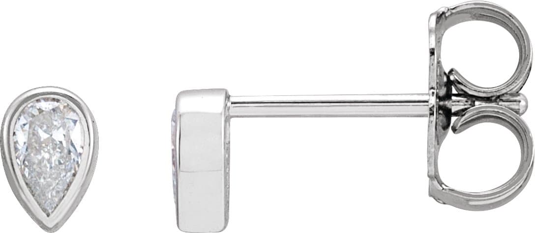 14K Rose .05 CT Lab-Grown Diamond Bezel-Set Earring