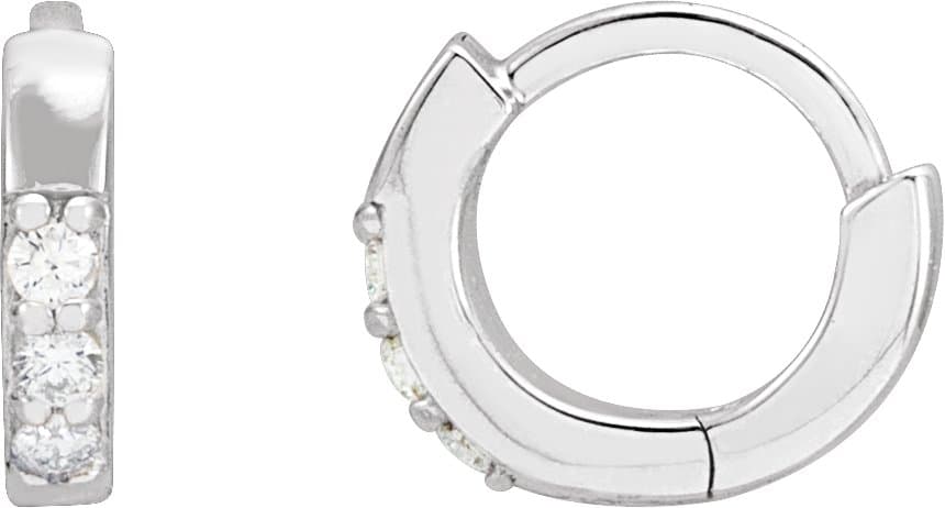 14K Rose .05 CTW Natural Diamond Hinged 8 mm Hoop Earrings