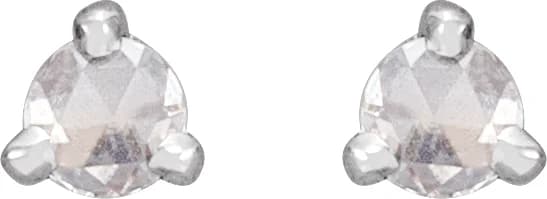Round 3-Prong Claw Rose-Cut Stud Earrings, view 3