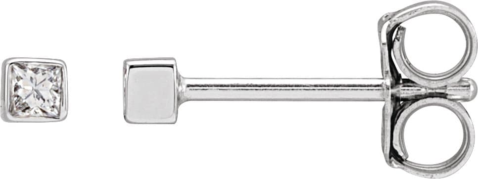 14K White Gold .05 CTW Natural Diamond Bezel-Set Earrings