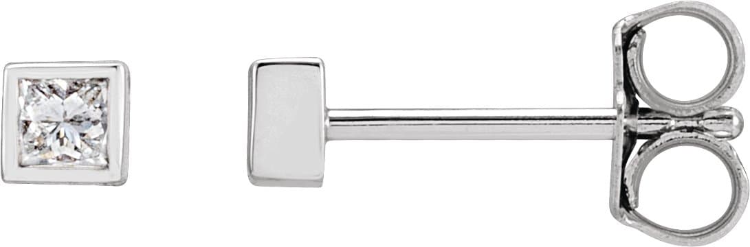 14K White Gold 1/6 CTW Lab-Grown Diamond Bezel Earrings