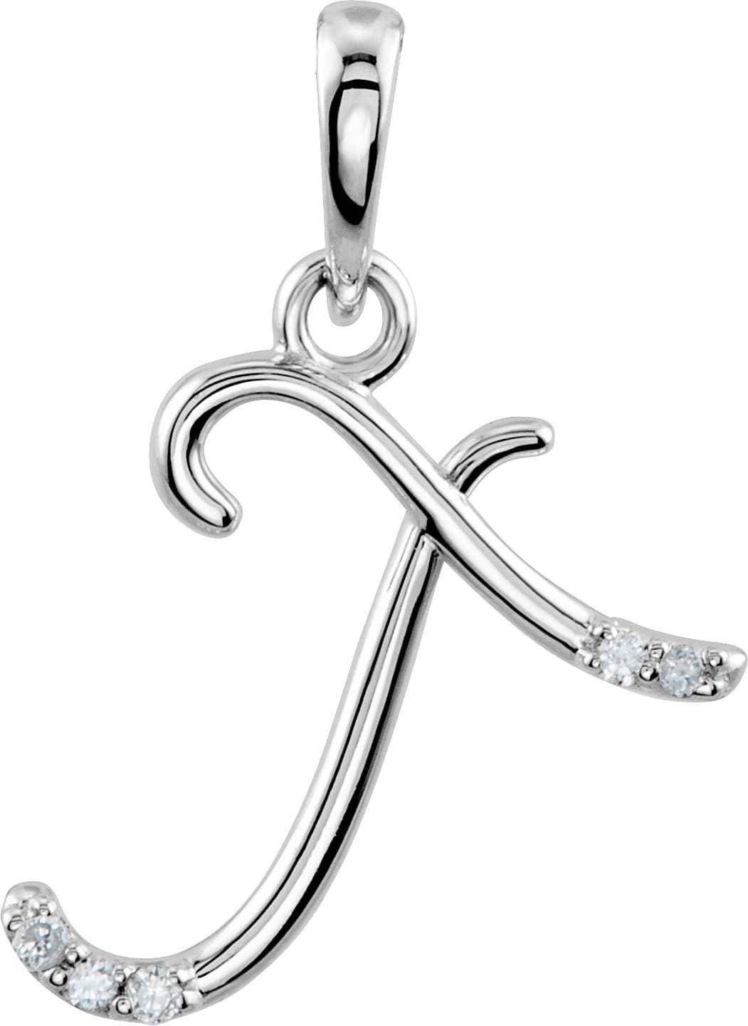 10K White Accented Initial R 18" Necklace Mounting
