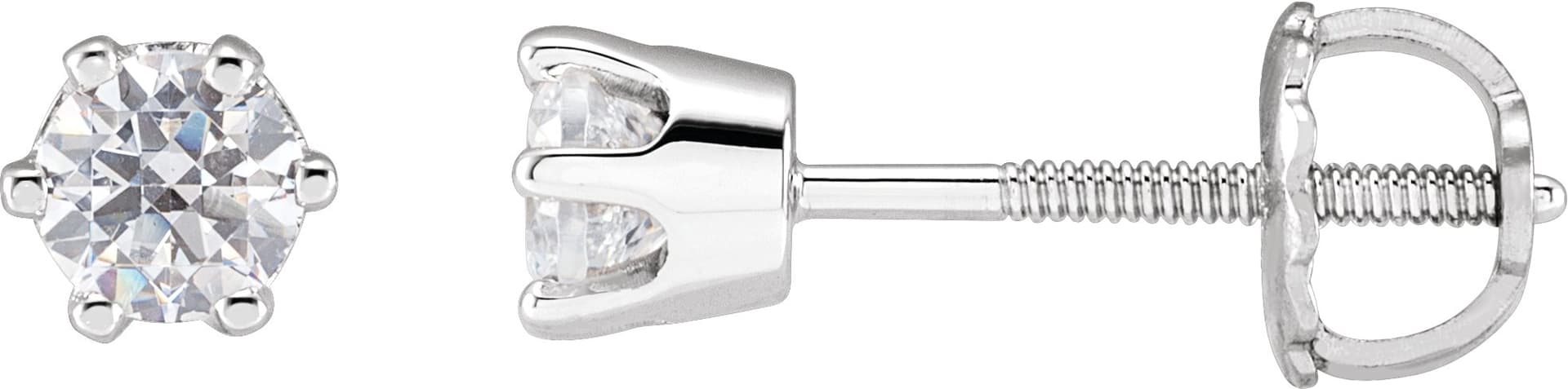 14K White 1 1/2 CTW Natural Diamond Stud Earrings