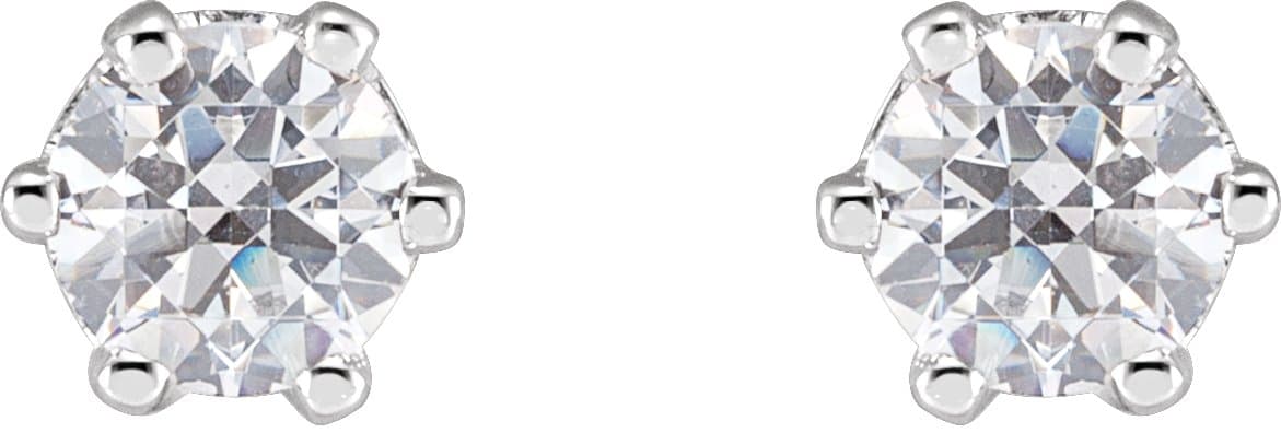 Round 6-Prong Stud Earrings view 2