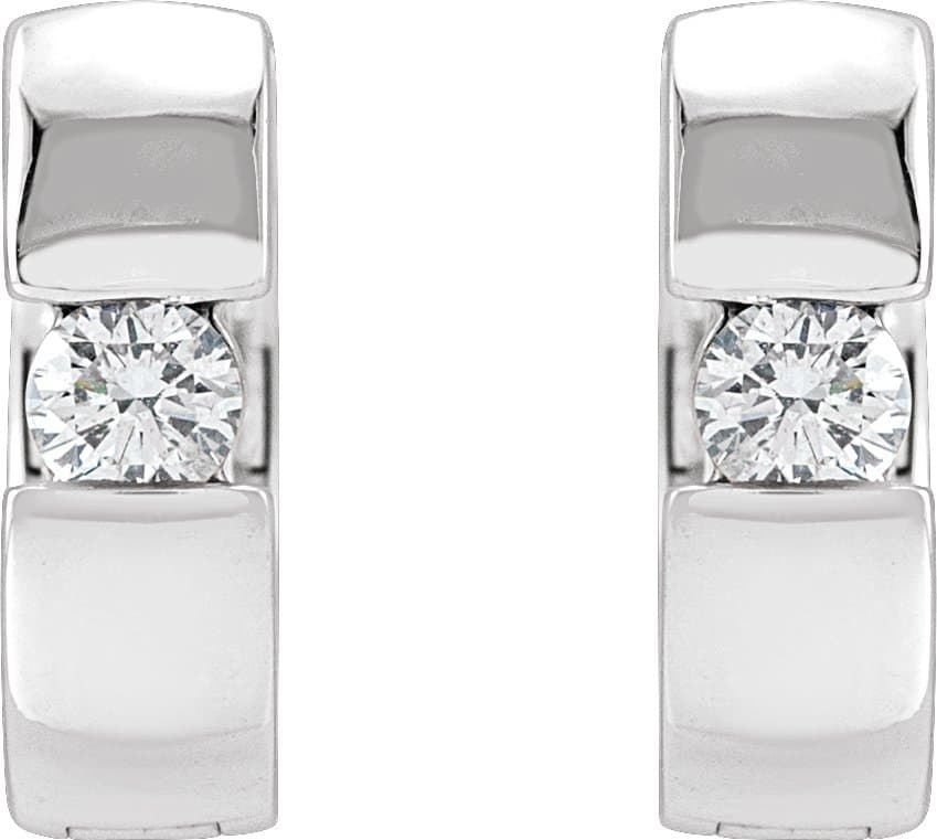 Accented Huggie Hoop Earrings view 2