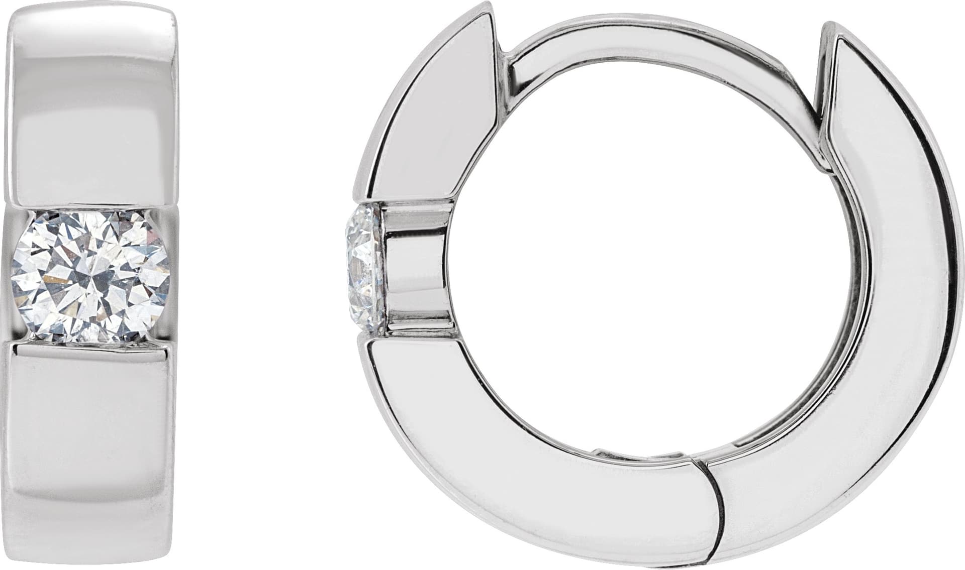 14K Rose 1/3 CTW Lab-Grown Diamond Hinged Huggie Earrings