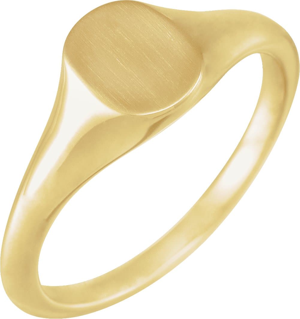 10K Yellow 11x9 mm Oval Signet Ring