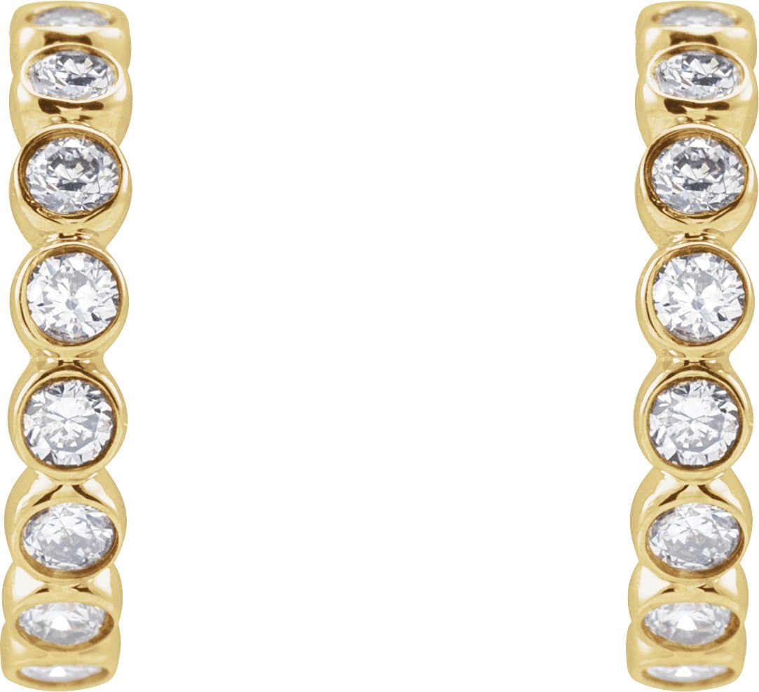 Bezel-Set Hoop Earrings view 2