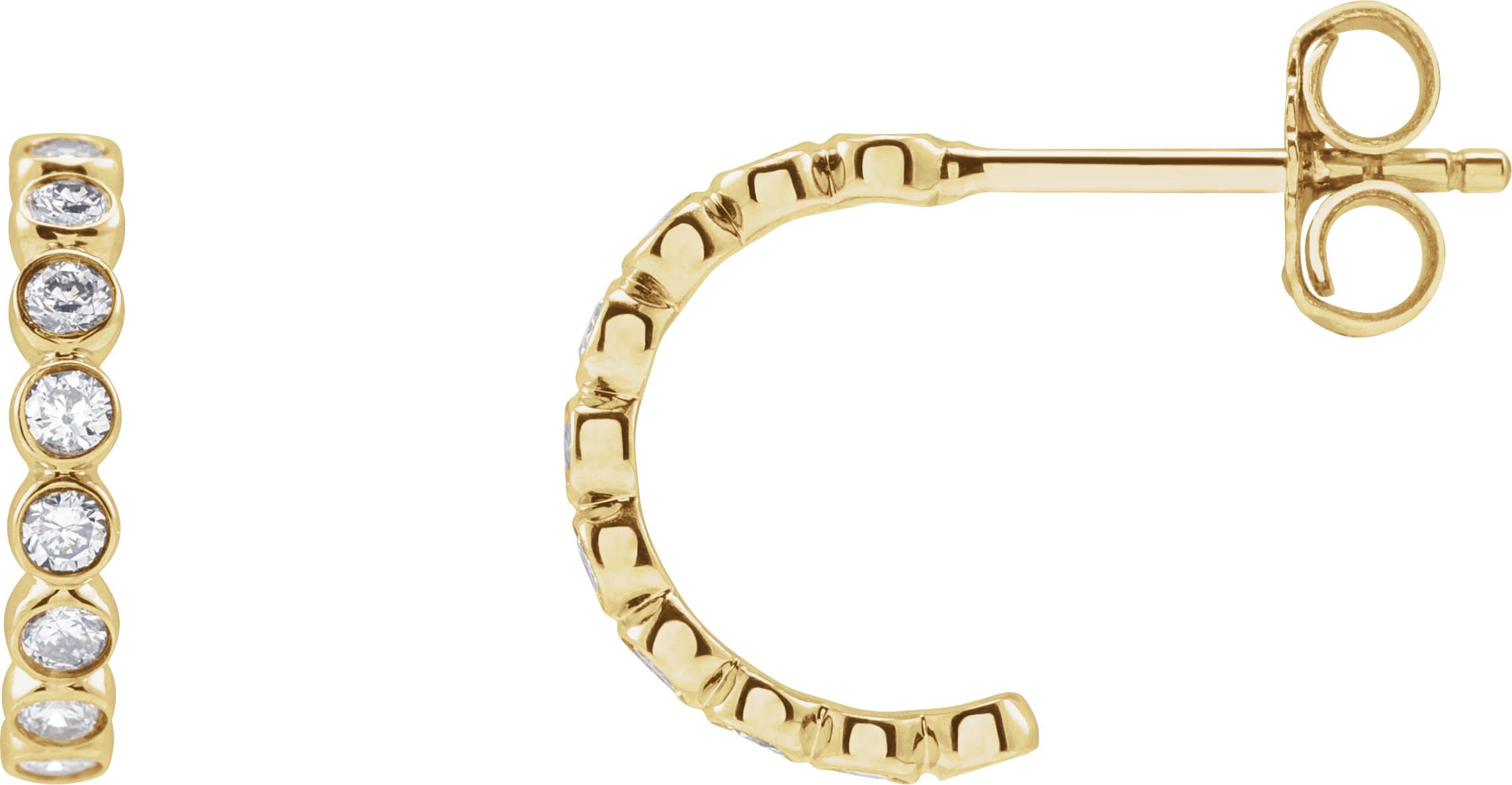 14K Rose 1/3 CTW Lab-Grown Diamond 11.1 mm Hoop Earrings