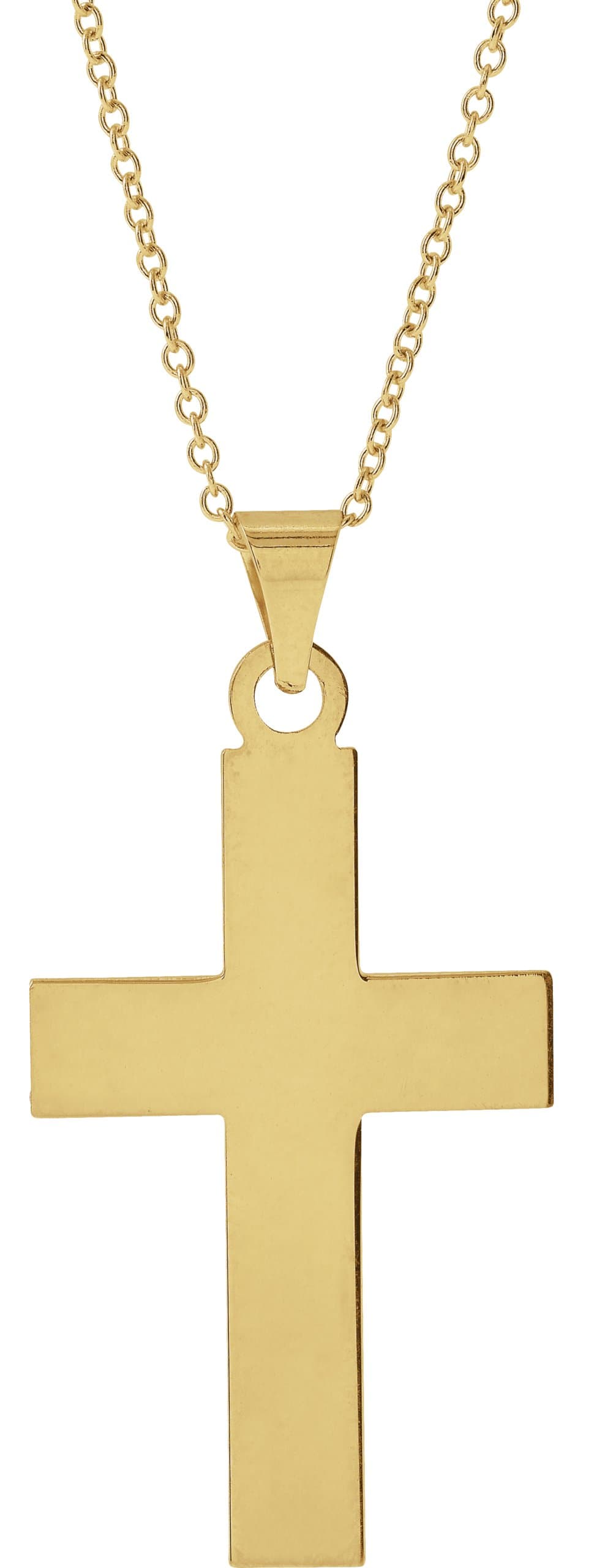 14K White Cross 18 Necklace