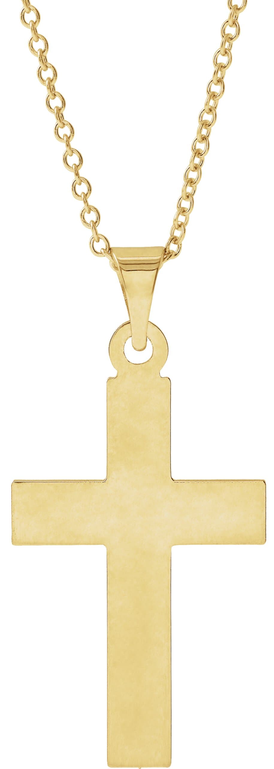 14K White Cross 18 Necklace