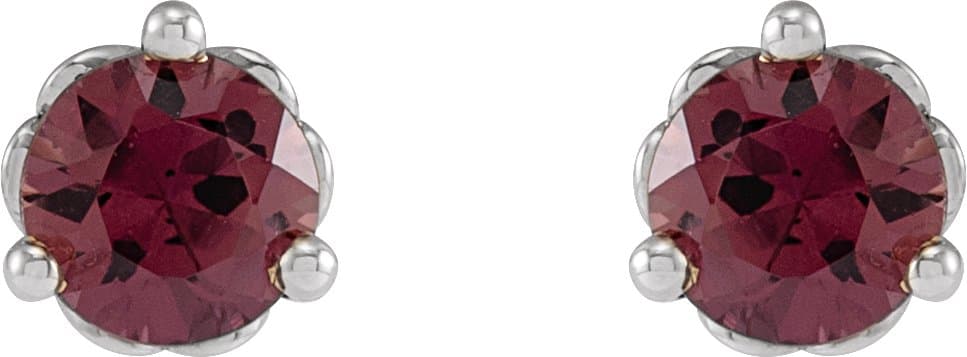 Round 3-Prong Heart Stud Earrings view 2
