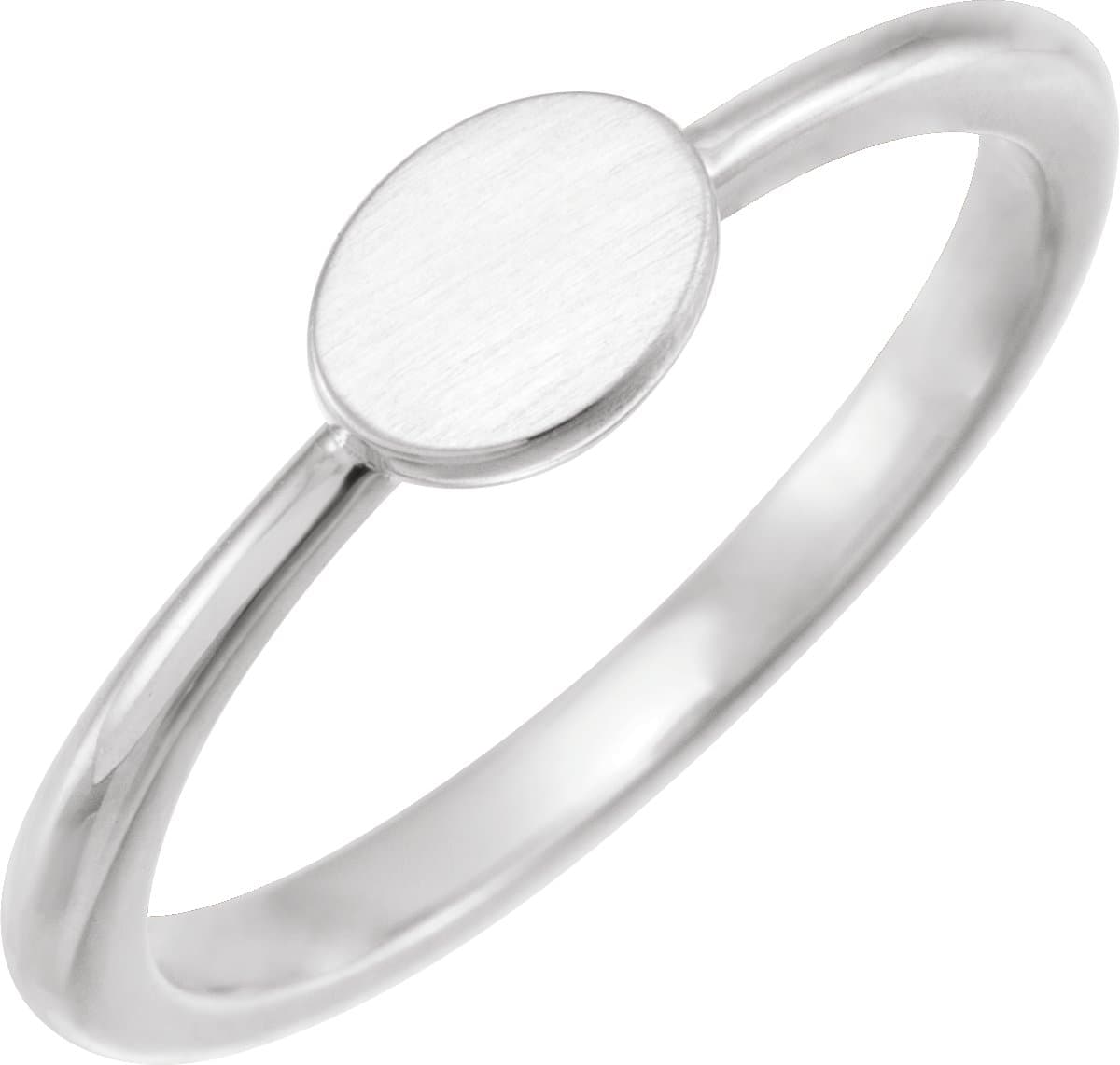 14K Rose 6.75x5 mm Oval Engravable Ring