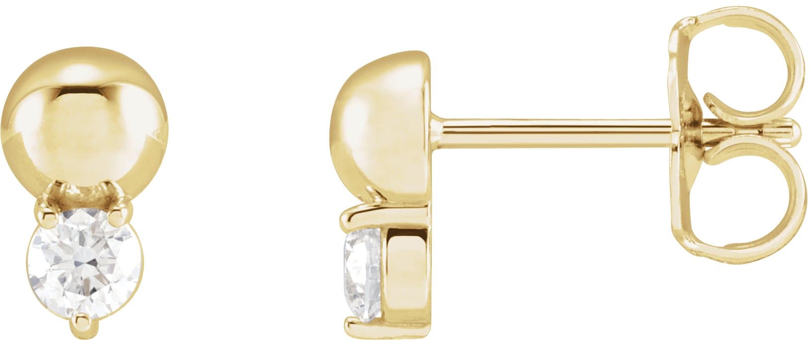Platinum 1/5 CTW Natural Diamond Bead Earrings