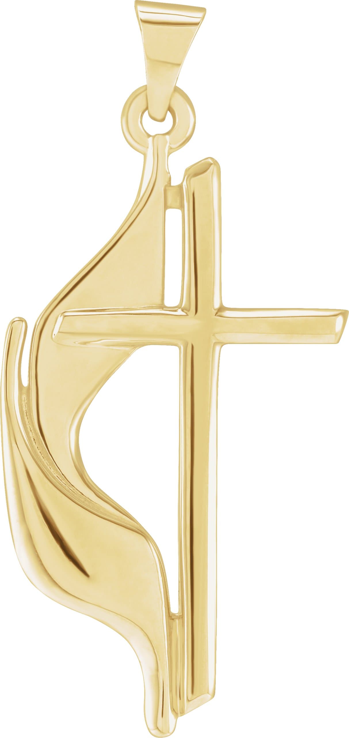 18K Yellow Methodist Cross Pendant