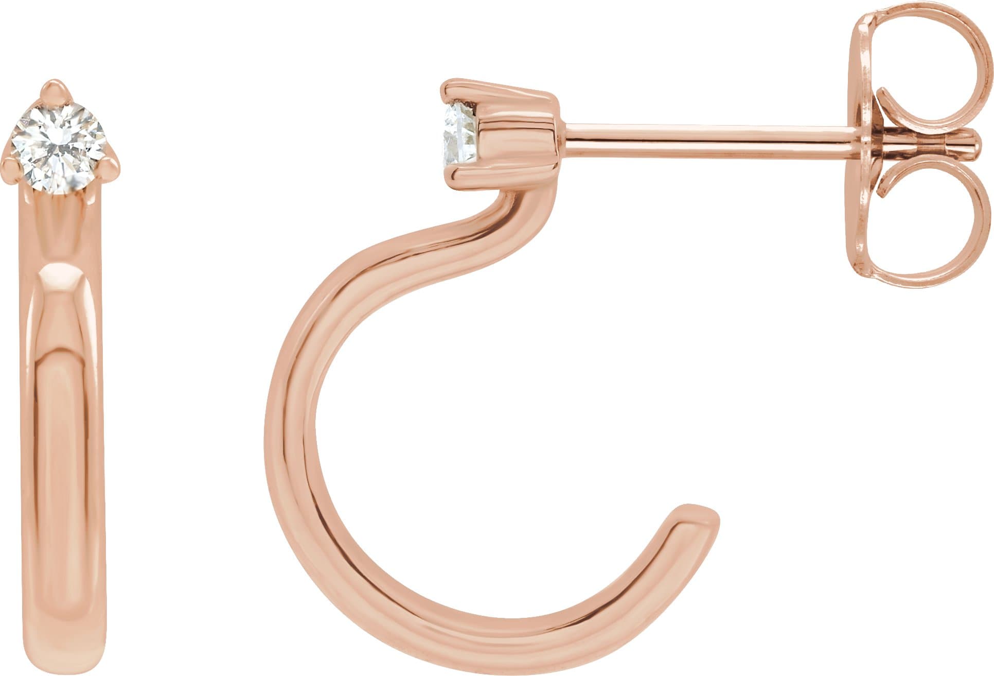 14K Rose .06 CTW Natural Diamond Hoop Earring