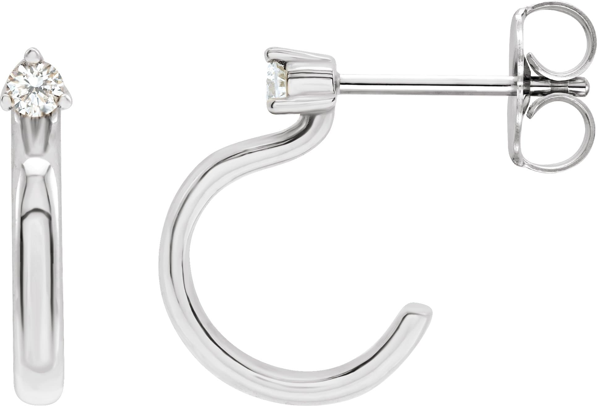 14K Rose .06 CTW Natural Diamond Hoop Earring