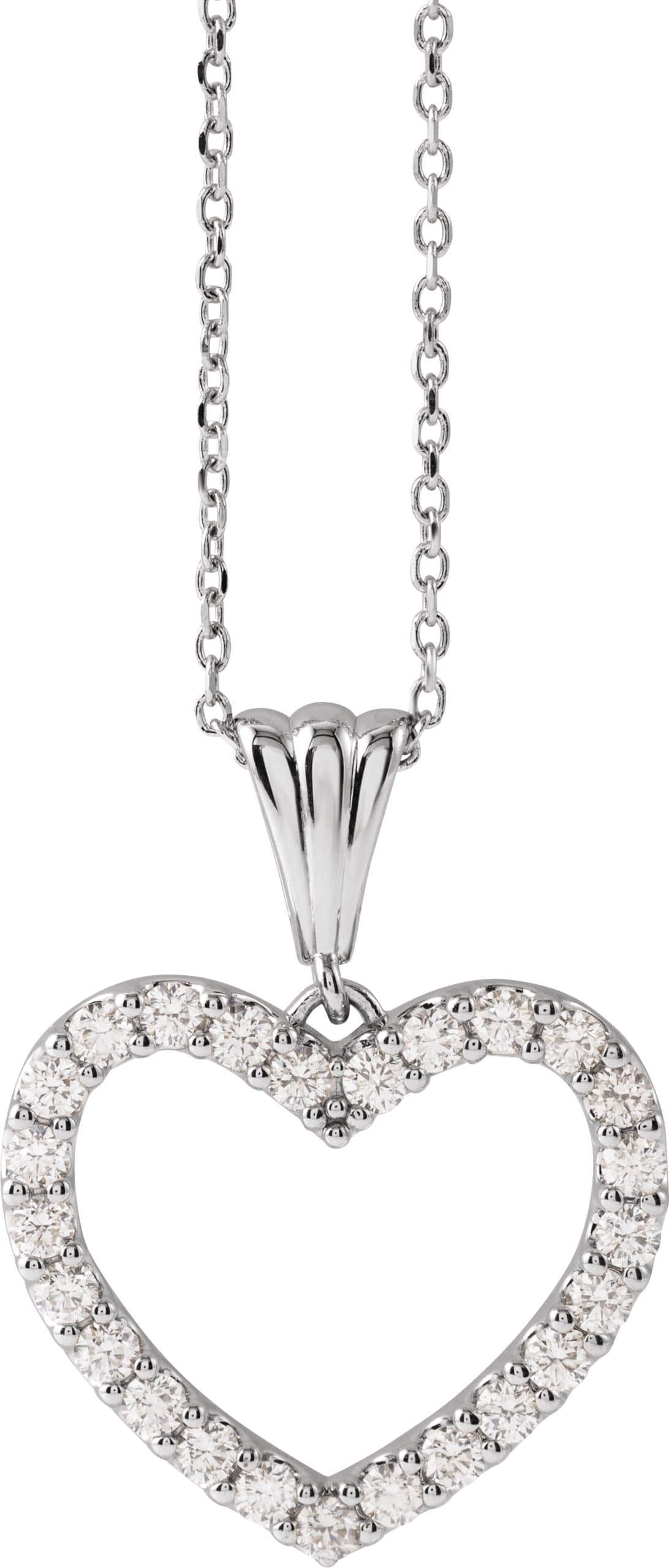 14K Rose 1 CTW Natural Diamond Heart 18 Necklace