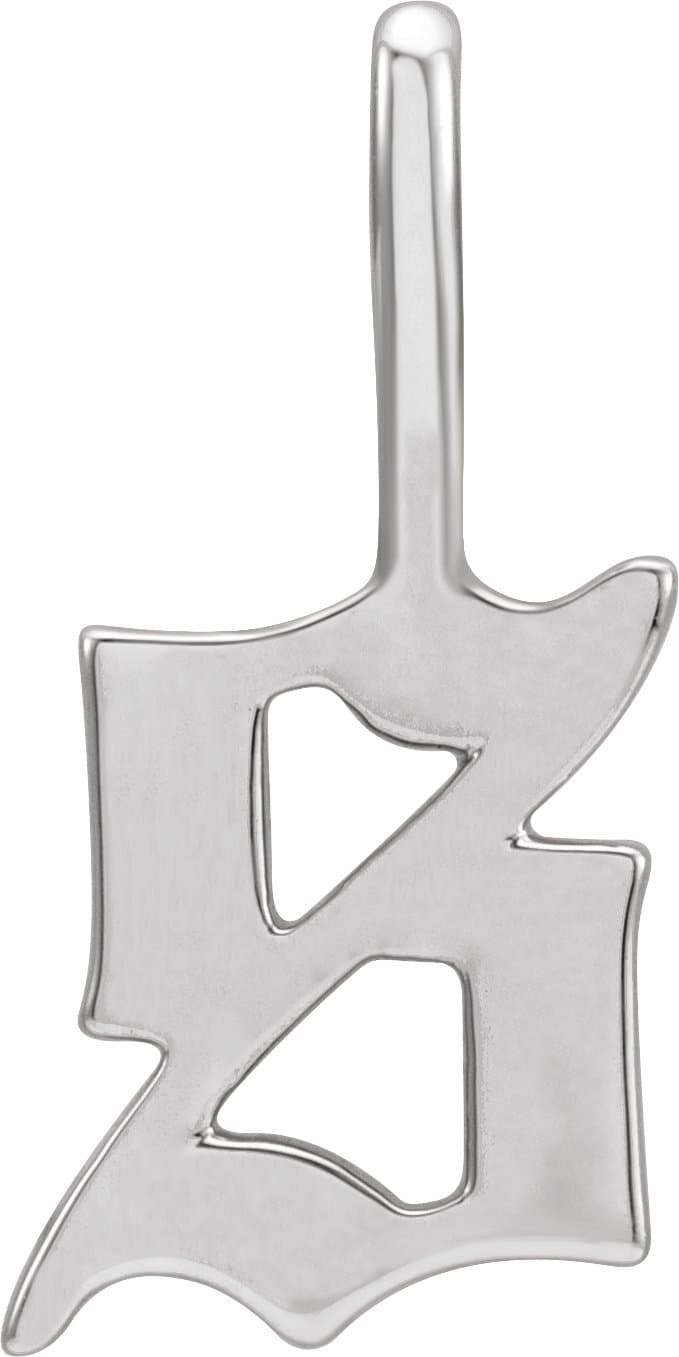 14K Rose Gold Gothic Initial A Charm/Pendant