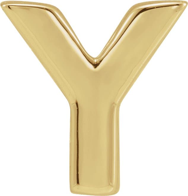 14K Rose Block Initial B Slide Pendant