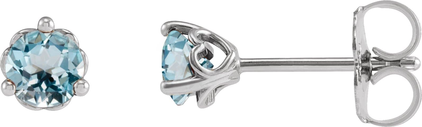 14K Rose 3 mm Natural Sky Blue Topaz Cocktail-Style Earrings