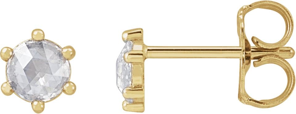 14K Rose 1/3 CTW Rose-Cut Natural Diamond Earrings