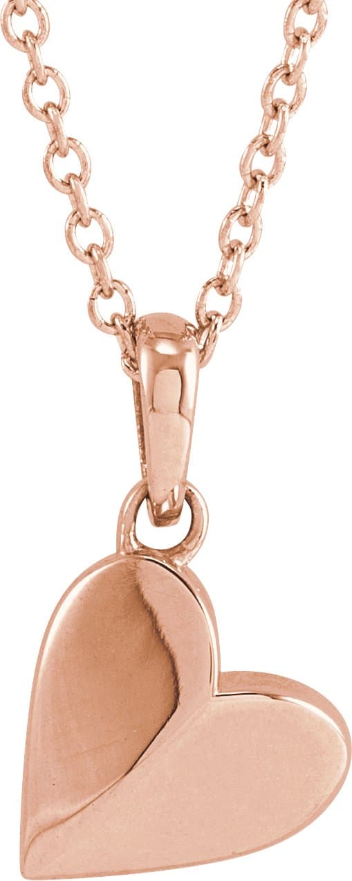 14K Rose Heart 16-18 Necklace