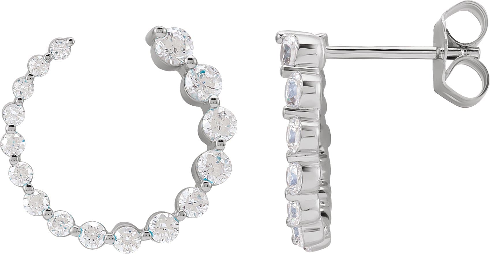 14K Yellow Gold 1/2 CTW Natural Diamond Front-Back Earrings
