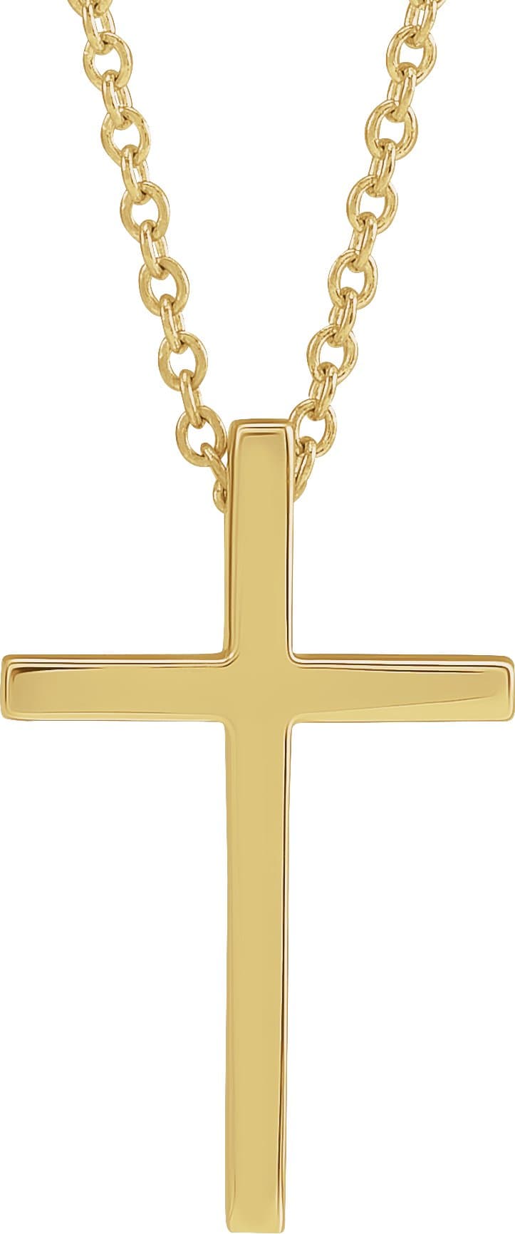 14K Rose 17.4x11.1 mm Cross 18 Necklace