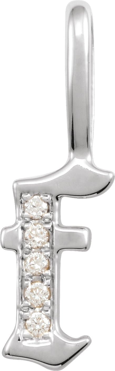 14K Rose Gold .025 CTW Natural Diamond Gothic Initial Z Charm/Pendant