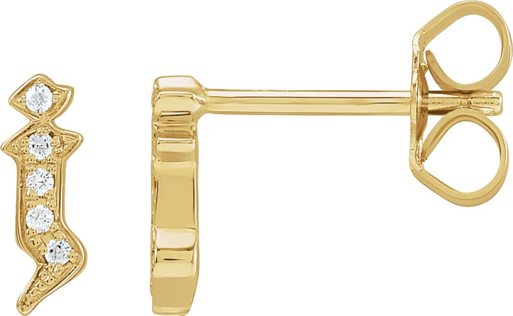 14K Rose .01 CTW Natural Diamond Gothic Initial Z Earring