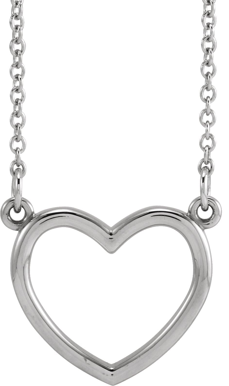 14K White Heart 16 Necklace