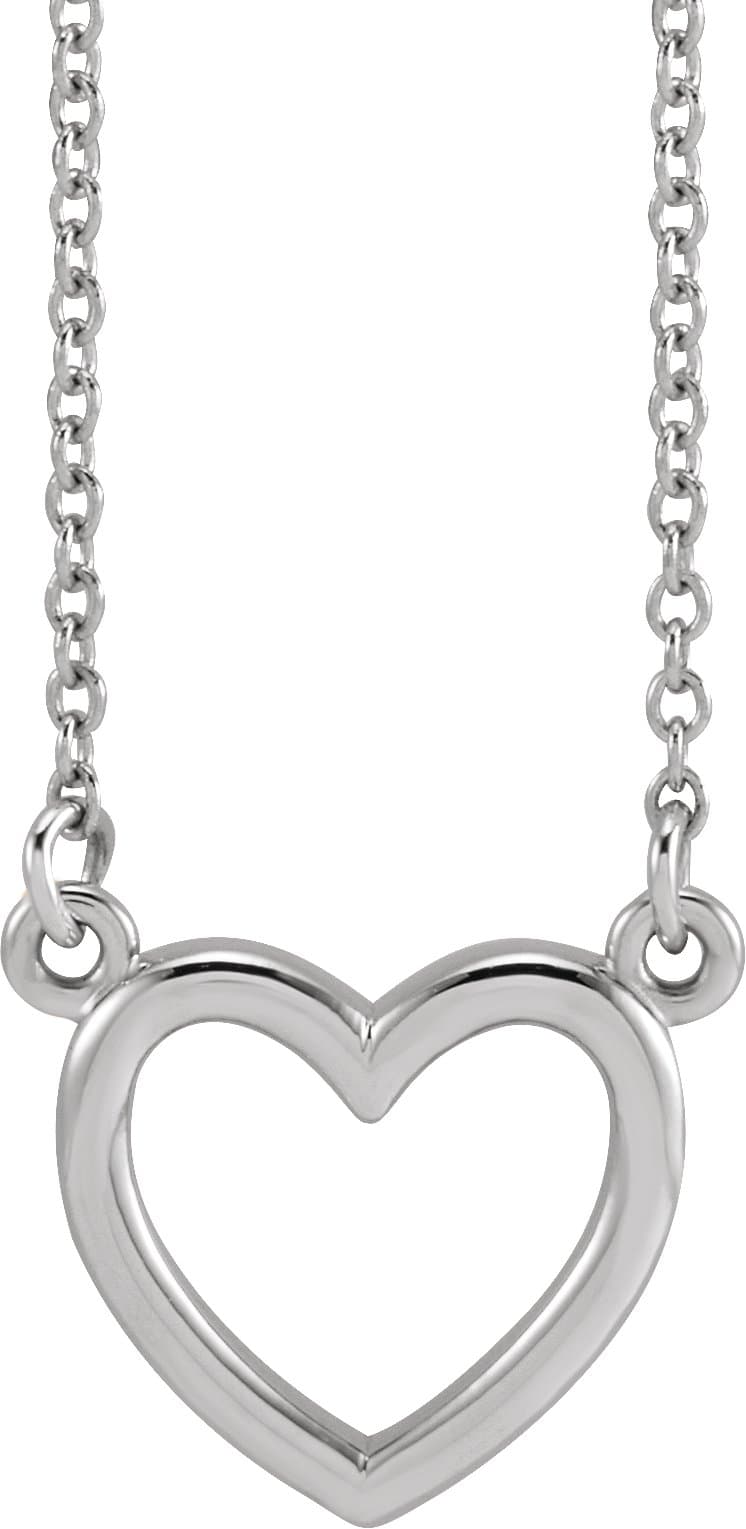 14K White Heart 16 Necklace