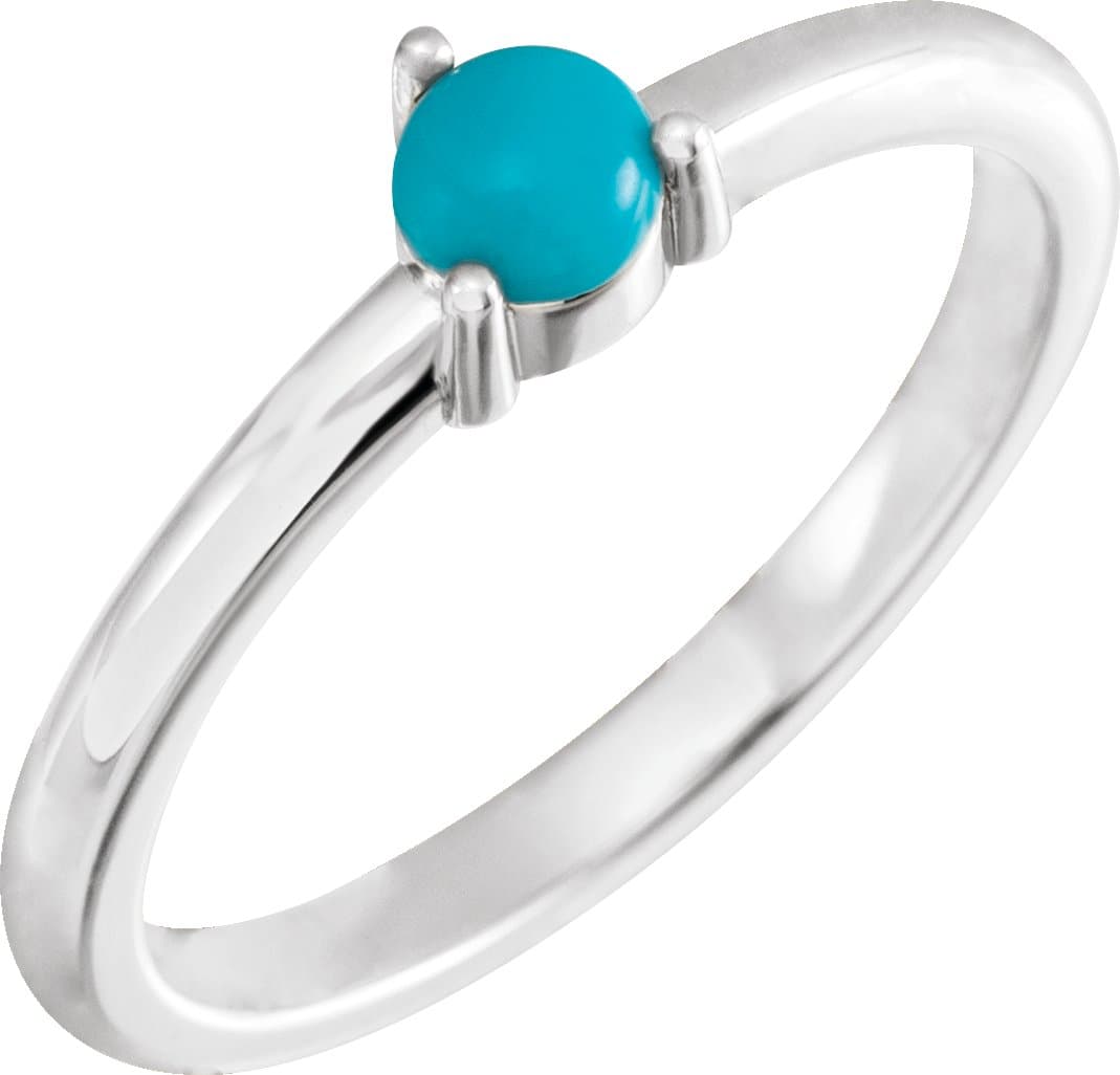 14K Rose Natural Turquoise Cabochon Ring