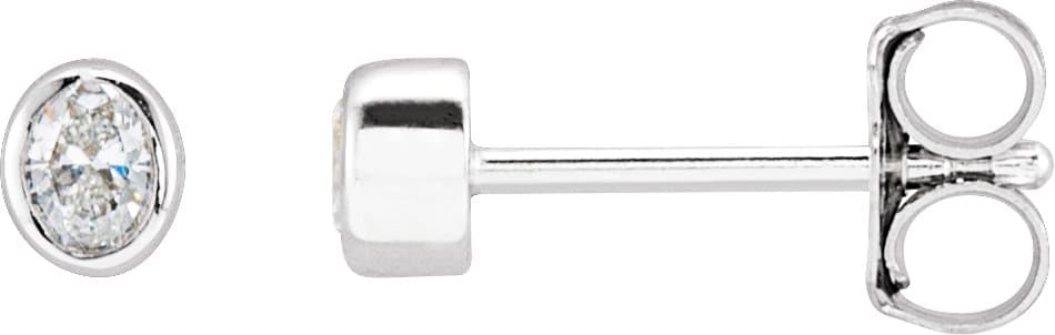14K Rose 1/10 CTW Lab-Grown Diamond Bezel-Set Earrings