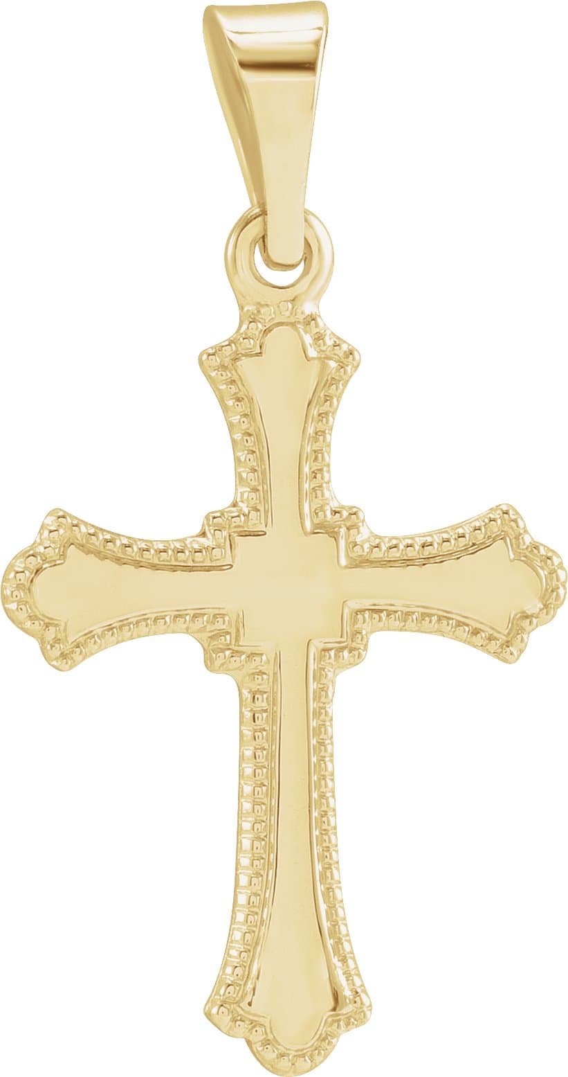 14K Yellow Cross Pendant