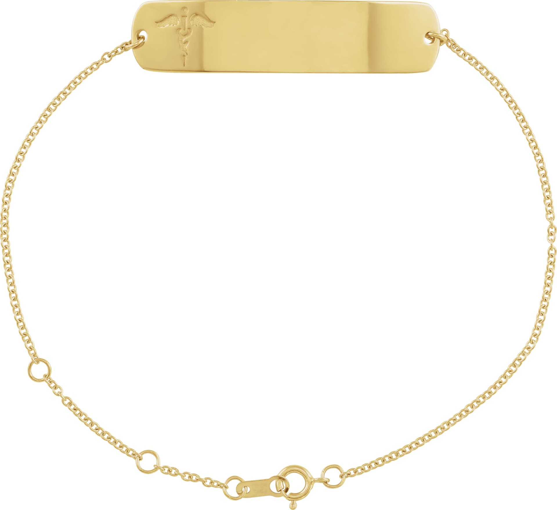 14K Rose Engravable Medical Identification 6 1/2-7 1/2" Bracelet