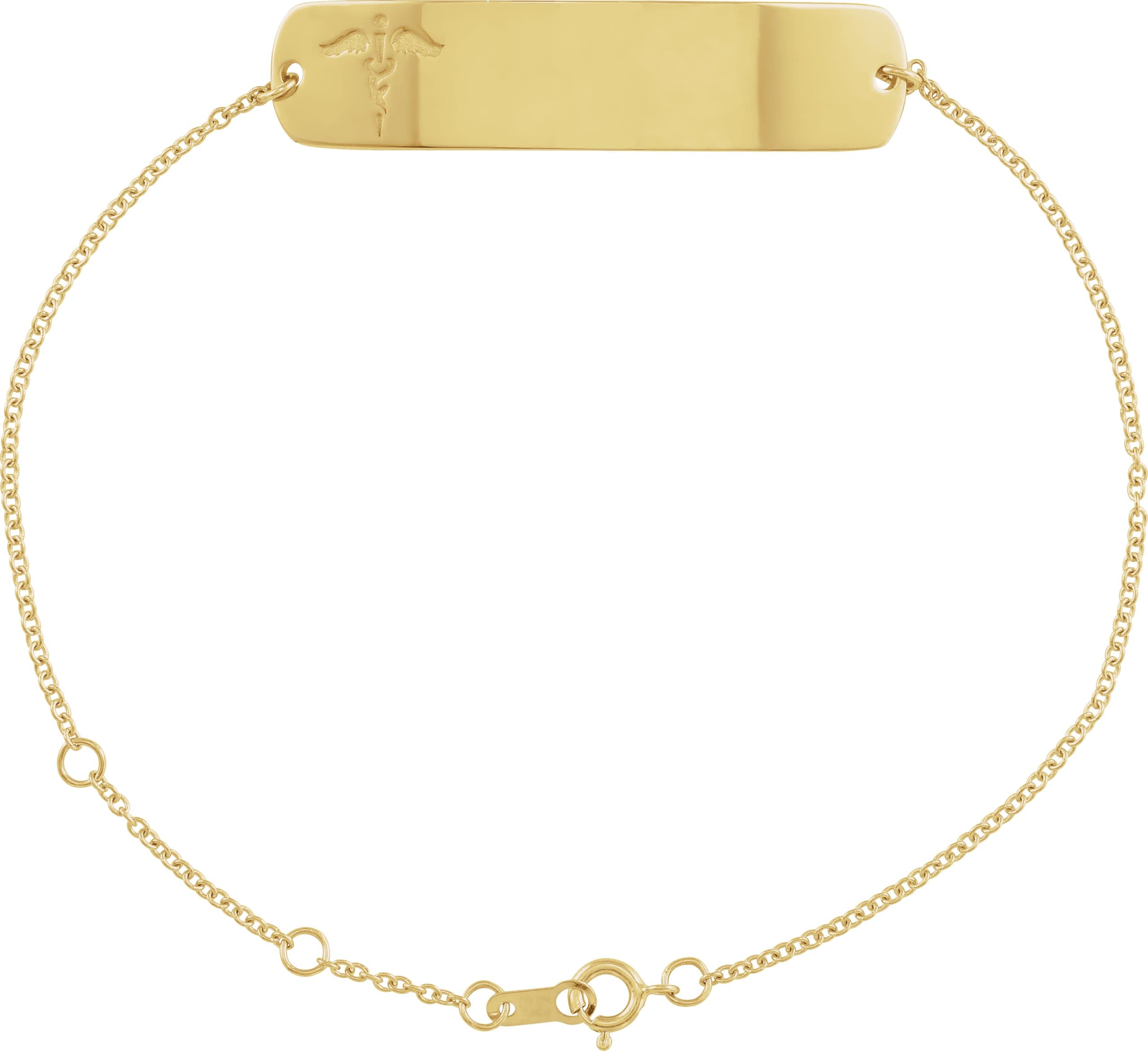 14K Rose Engravable Medical Identification 6 1/2-7 1/2" Bracelet