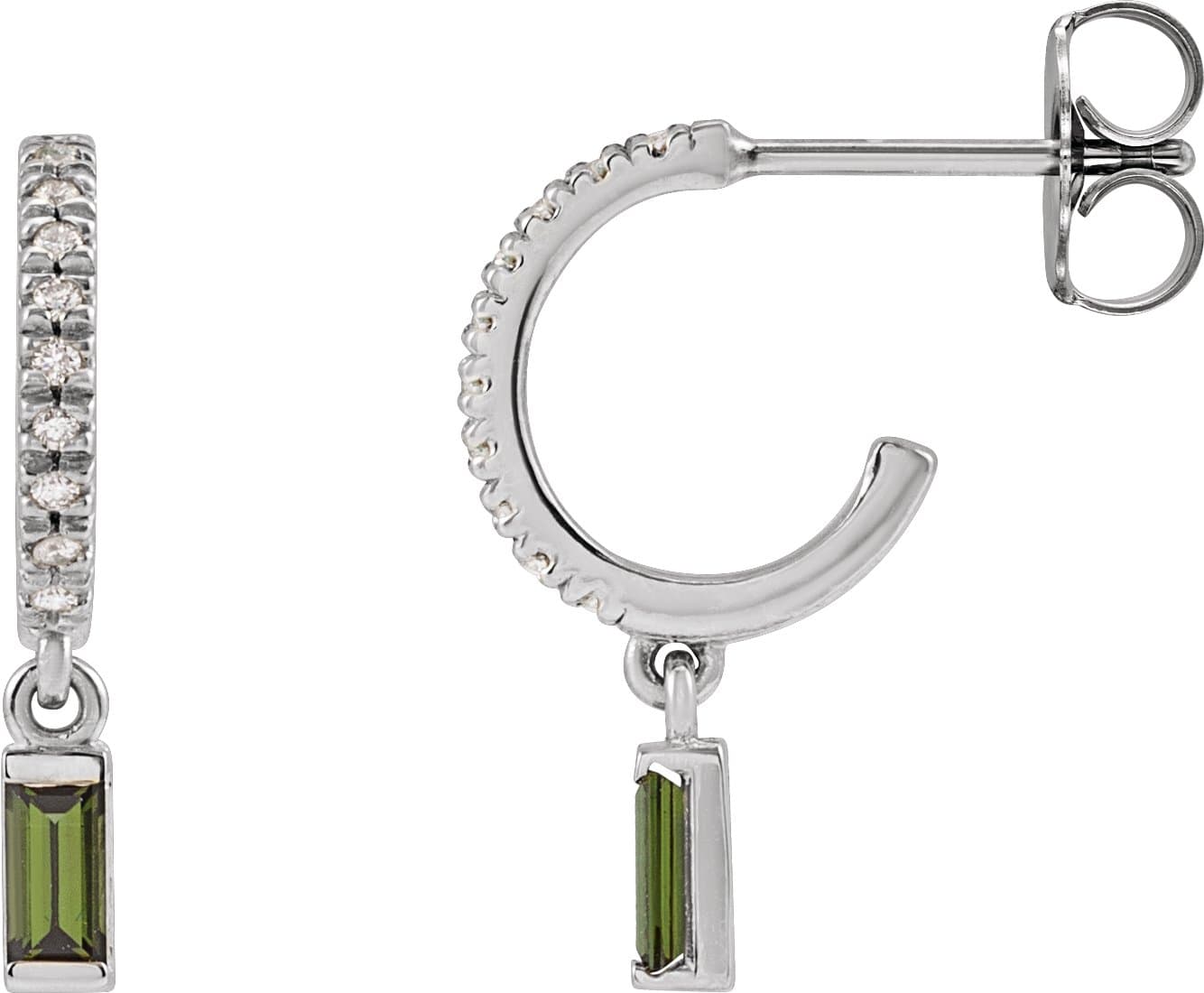 14K Rose Natural London Blue Topaz & .08 CTW Natural Diamond French-Set Hoop Earrings