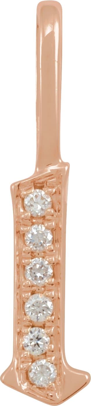14K Rose Gold .025 CTW Natural Diamond Gothic Initial Z Charm/Pendant