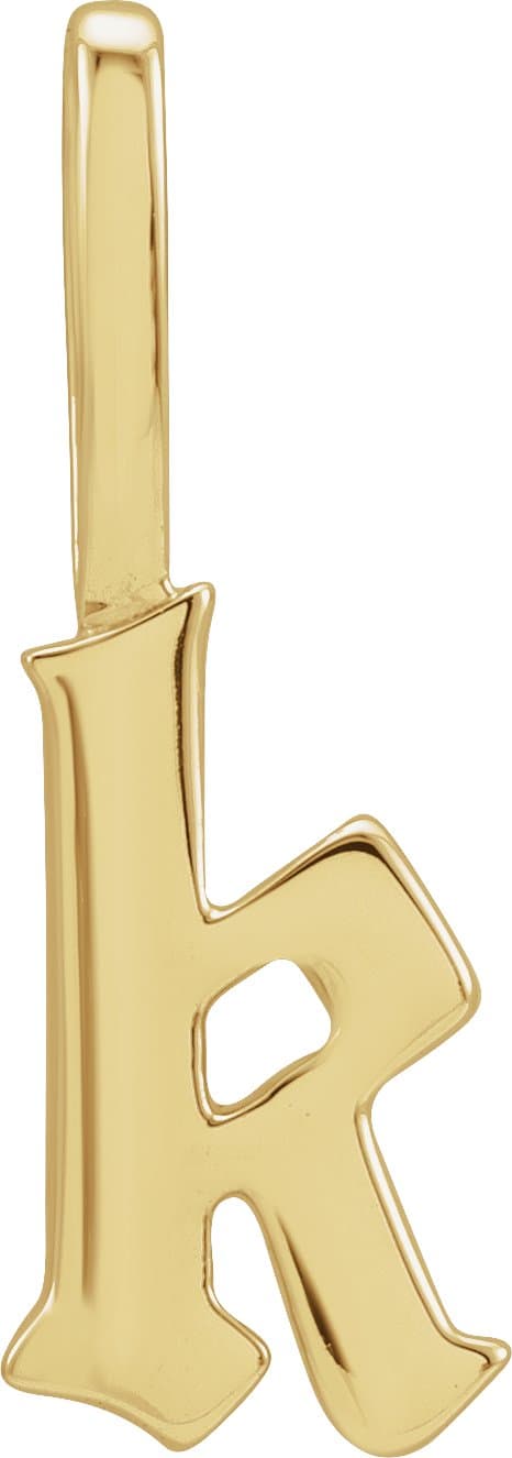 14K Rose Gold Gothic Initial A Charm/Pendant