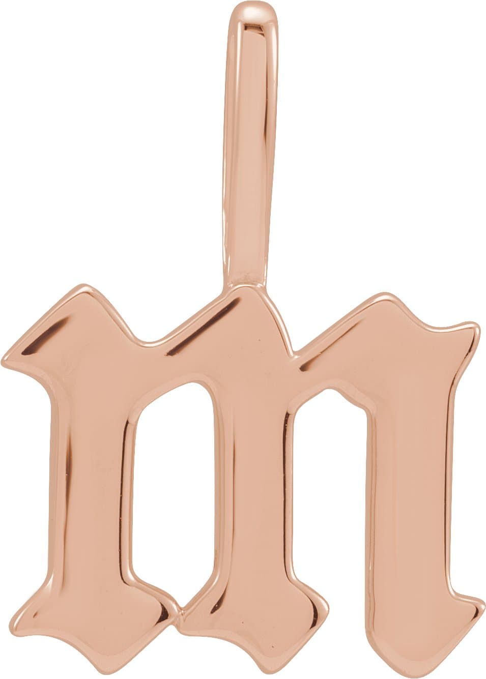 14K Rose Gold Gothic Initial A Charm/Pendant