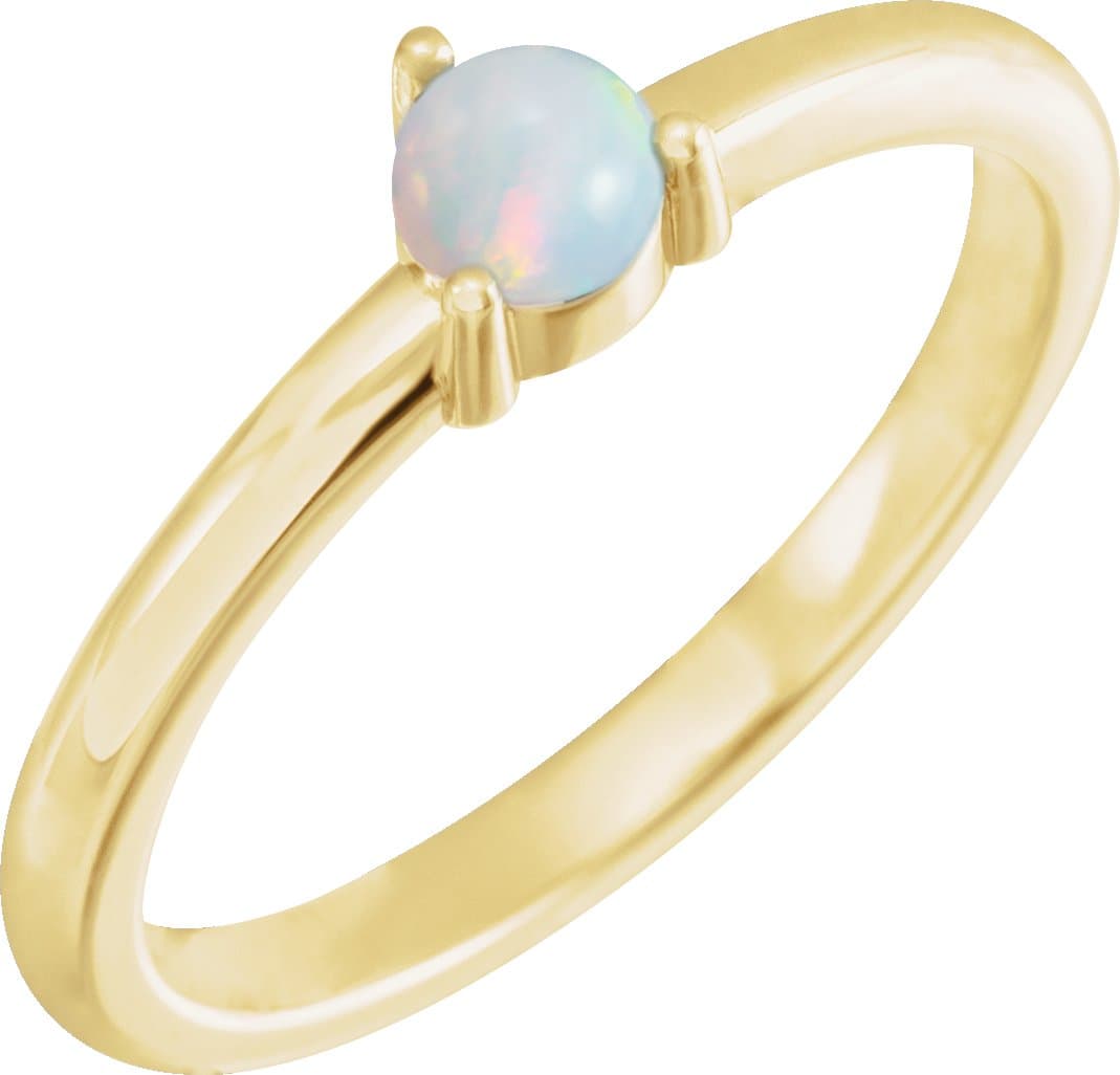14K Rose Natural Turquoise Cabochon Ring