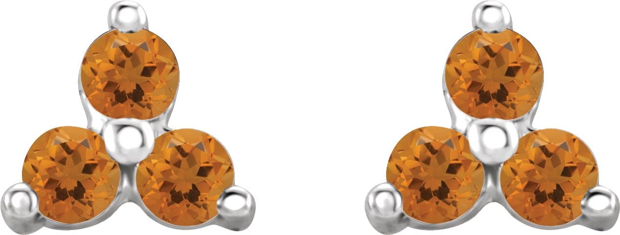 Three-Stone Cluster Earrings view 2