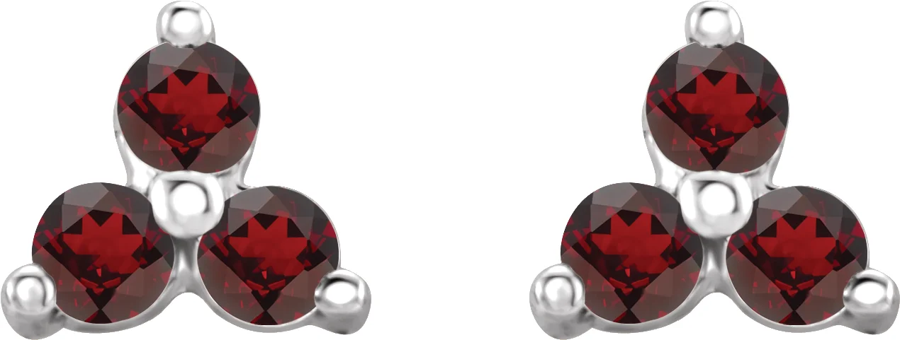 Three-Stone Cluster Earrings, view 3