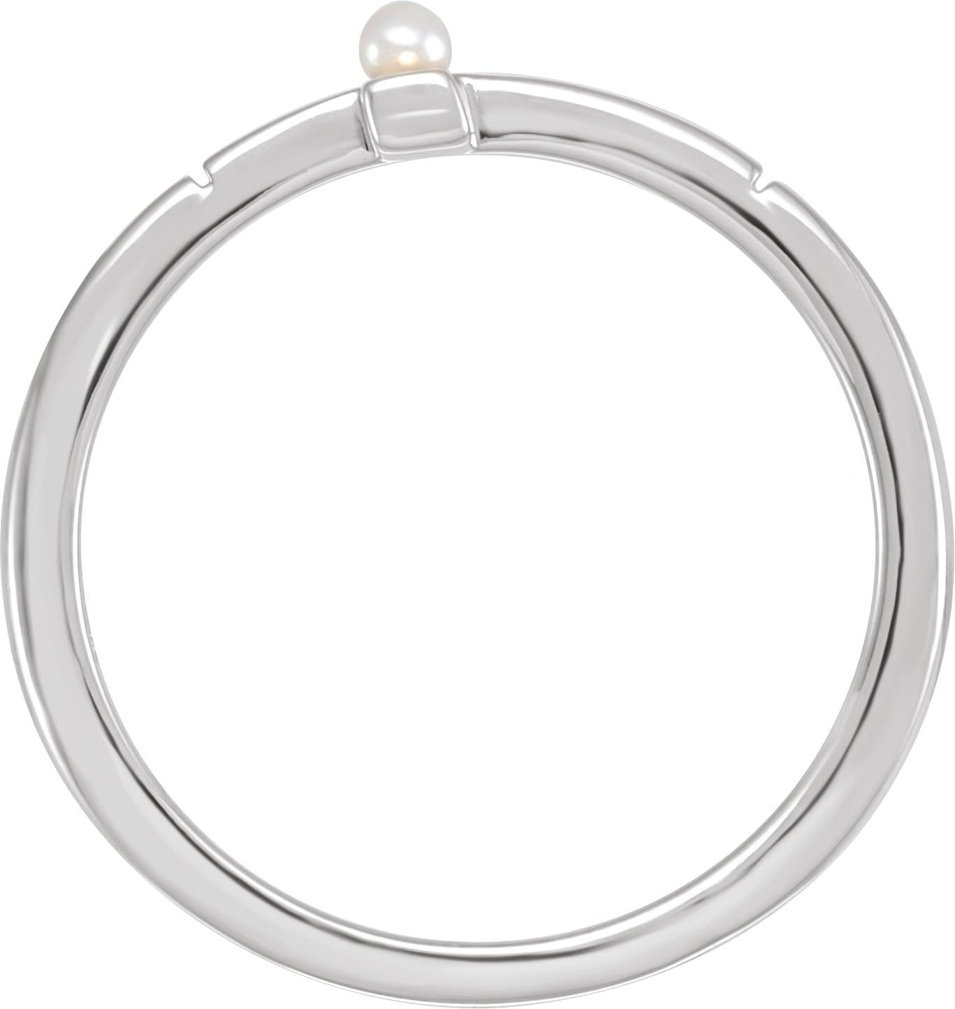 Pearl Sideways Cross Ring view 2